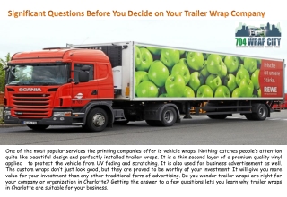 Significant Questions Before You Decide on Your Trailer Wrap Company