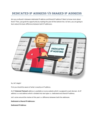 Dedicated IP address vs Shared IP address