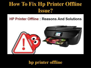 How To Fix Hp Printer Offline Issue?
