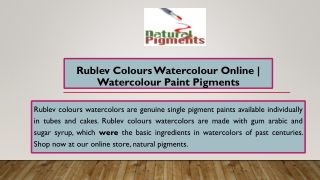 Rublev Colours Watercolor Online | Watercolor Paint Pigments