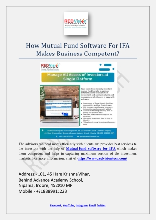 How Mutual Fund Software For IFA Makes Business Competent?