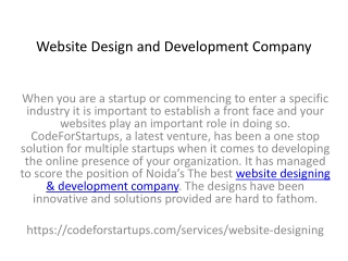 Website Design and Development Company