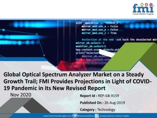Optical Spectrum Analyzer Market to Face a Significant Slowdown in 2029, as COVID-19 Sets a Negative Tone for Investors