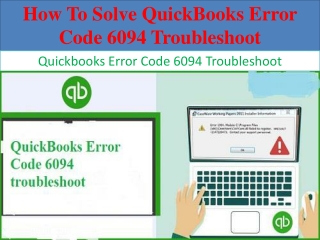 How To Solve QuickBooks Error Code 6094 Troubleshoot