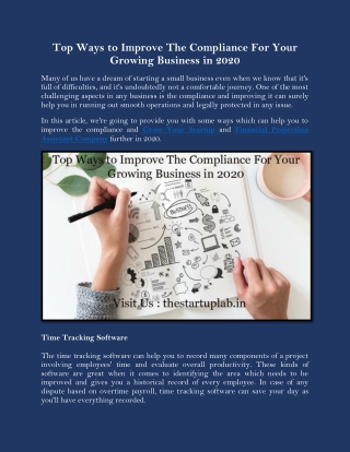 Top Ways to Improve The Compliance For Your Growing Business in 2020