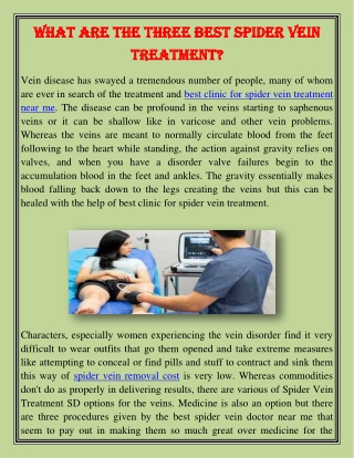 What Are The Three Best Spider Vein Treatment?