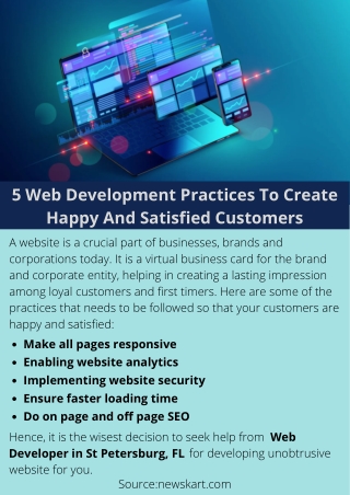 5 Web Development Practices To Create Happy And Satisfied Customers