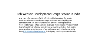 B2b Website Development Design Service In India