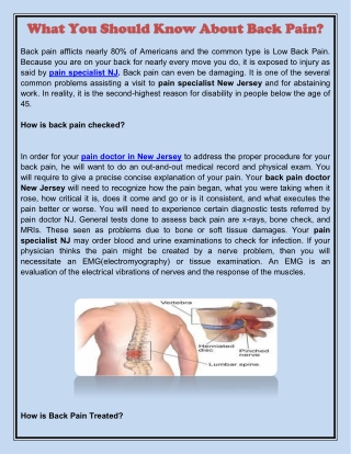 What You Should Know About Back Pain?