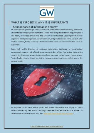 What is InfoSec & Why it is Important?