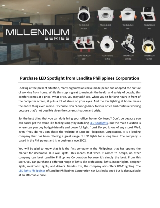Purchase LED Spotlight from Landlite Philippines Corporation
