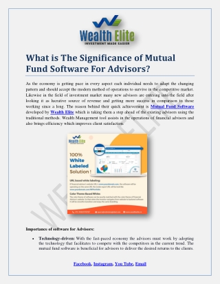 How Mutual Fund Software Deals With Multiple Assets?