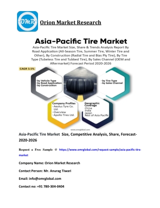 Asia-Pacific Tire Market  Size, Competitive Analysis, Share, Forecast- 2020-2026