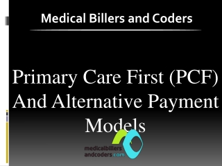 Primary Care First and Alternative Payment Models