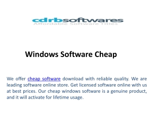 Windows Software Cheap