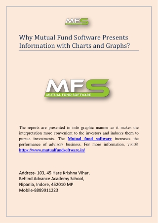 Why Mutual Fund Software Presents Information with Charts and Graphs?