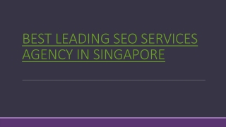 Leading SEO Services for Digital Marketing in Singapore