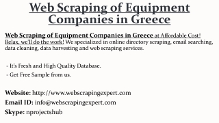 Web Scraping of Equipment Companies in Greece