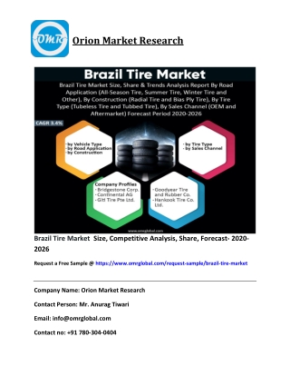 Brazil Tire Market  Size, Competitive Analysis, Share, Forecast- 2020-2026