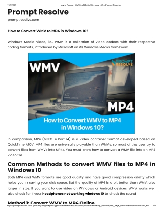 How to Convert WMV to MP4 in Windows 10?