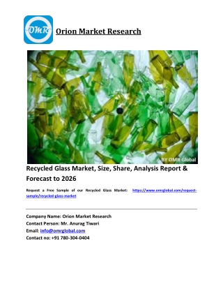 Recycled Glass Market Size, Industry Trends, Share and Forecast 2020-2026