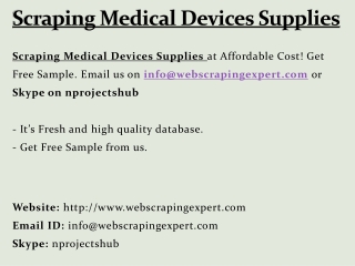 Scraping Medical Devices Supplies