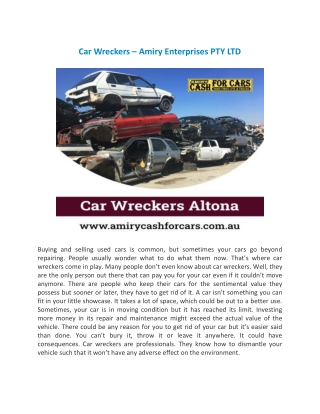 Car Wreckers – Amiry Enterprises PTY LTD