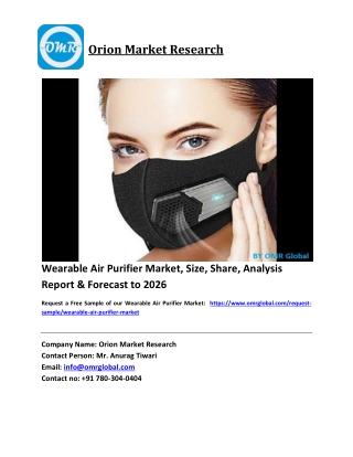 Wearable Air Purifier Market Size, Industry Trends, Share and Forecast 2020-2026
