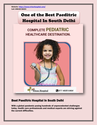 One of the Best Paeditric Hospital In South Delhi