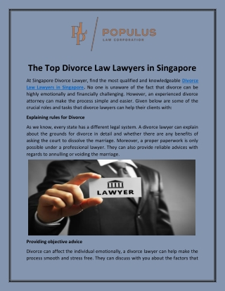 Divorce Law Lawyers in Singapore