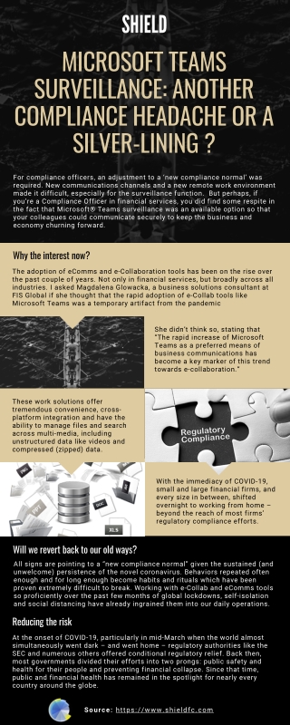 Reducing the Compliance Risk | Microsoft Teams Surveillance