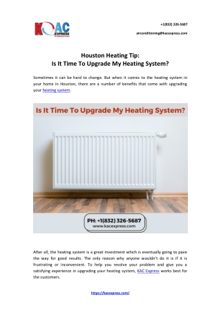 Houston Heating Tips: Is It Time To Upgrade My Heating System?