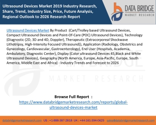 Ultrasound Devices Market 2019 Industry Research, Share, Trend, Industry Size, Price, Future Analysis, Regional Outlook