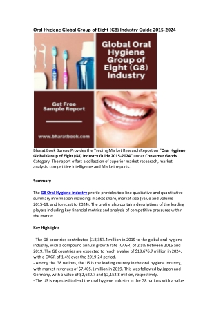 Global Oral Hygiene Group of Eight (G8) Industry Research Report Forecast 2024