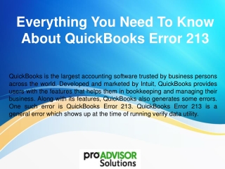 Everything You Need To Know About QuickBooks Error 213