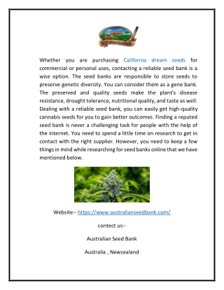 Australian Cannabis Seed Banks | Australianseedbank.com