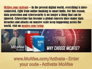 www.McAfee.com/Activate - Enter your code - Activate McAfee