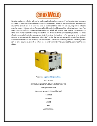 Argon Welding Machine | Cruxweld.com