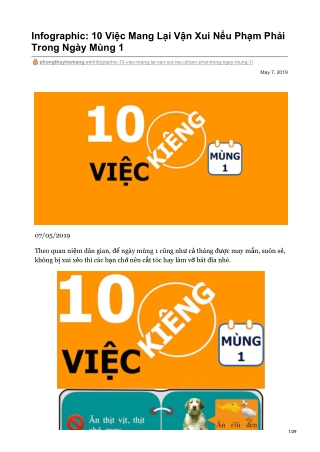 Infographic: 10 Việc Mang Lại Vận Xui Nếu Phạm Phải Trong Ngày Mùng 1