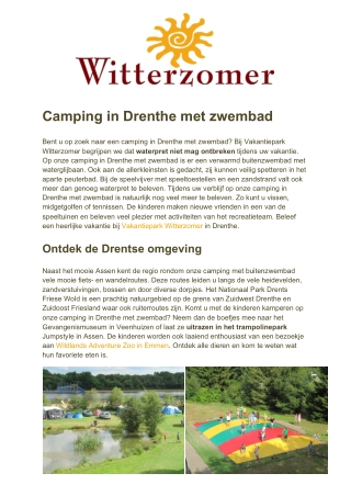 Vakantiepark Witterzomer - Camping Drenthe