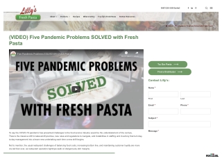 Five Pandemic Problems SOLVED with Fresh Pasta