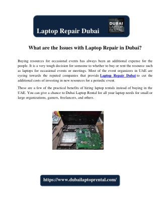 What are the Issues with Laptop Repair in Dubai?