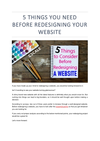 5 Things to Consider Before Redesigning a Website