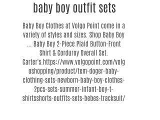 baby boy outfit sets