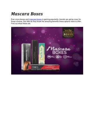 Mascara Boxes