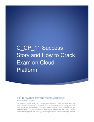 C_CP_11 Success Story and How to Crack Exam on Cloud Platform