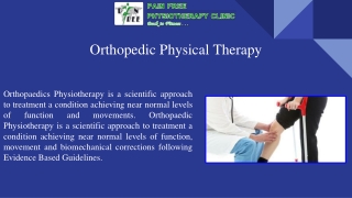 Orthopedic Physical Therapy in Dwarka, Delhi | Pain Free Physiotherapy