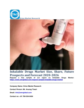 Inhalable Drugs Market Size, Share, Future Prospects and Forecast 2020-2026