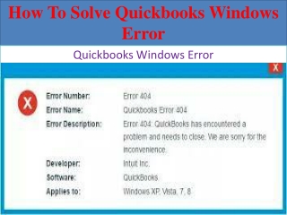 How To Solve Quickbooks Windows Error