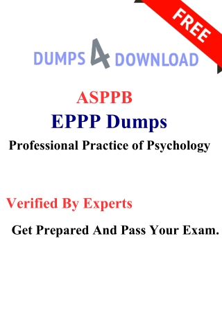 ASPPB EPPP Dumps PDF with EPPP Real Questions | Dumps4Download